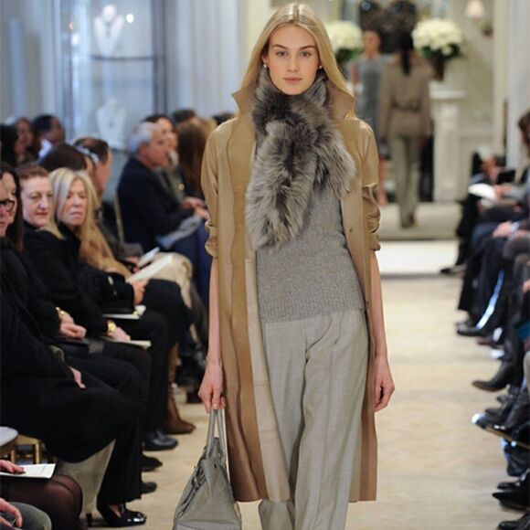 Ralph Lauren Collection * Fall 2014 Gray Italian Lamb Shearling Pull-Thru Collar - Picture 4 of 16